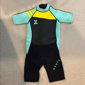 Kids Swim Wetsuit - Black and Yellow